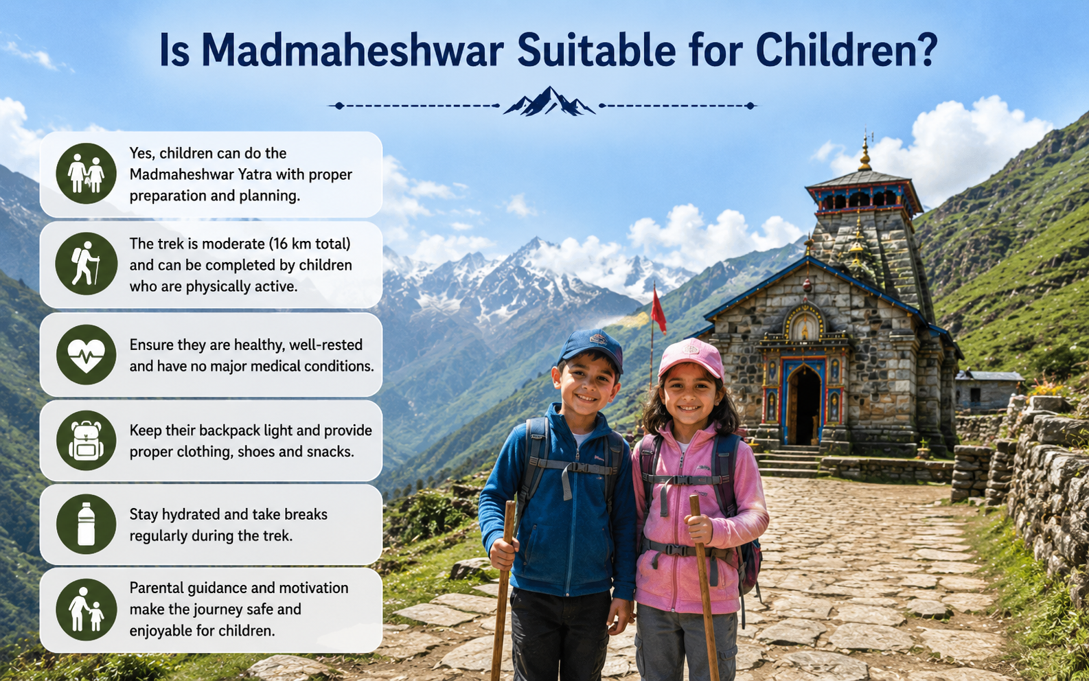 Children trekking Madmaheshwar age suitability family yatra